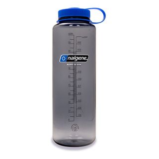 Nalgene 48oz Wide Mouth Sustain Silo Bottle - Grey With Blue Lid