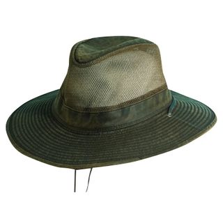 Avenel Flinders Distressed Weathered Cotton With Mesh Crown Safari Hat