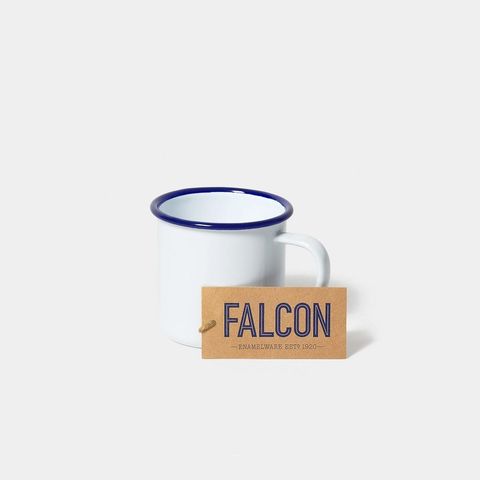 Falcon Enamel Mug 9cm White/blue