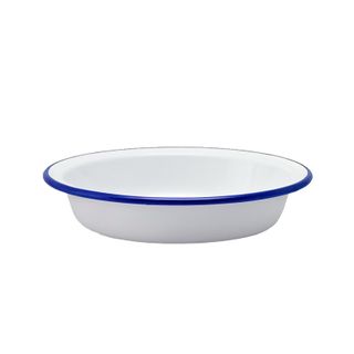 Falcon 18cm Milk Plate White/blue Rim