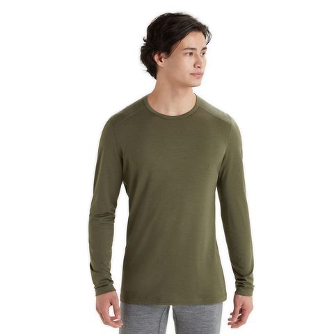 Icebreaker Men's Merino 200 Oasis Long Sleeve Crewe Thermal Top - Loden