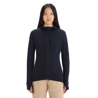 Icebreaker Women's Merino 260 Quantum Iv Zip Hoodie - Navy