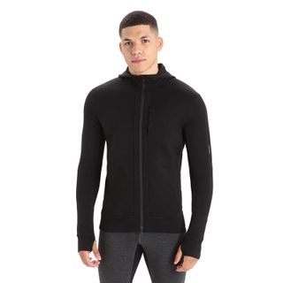 Icebreaker Men's Merino Quantum Iii Long Sleeve Hoodie - Black