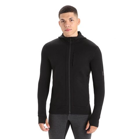 Icebreaker Men's Merino Quantum Iii Long Sleeve Hoodie - Black