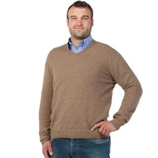 Native World Men's Vee Neck Sweater - Mink