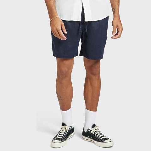 The Academy Brand Riviera Linen Short - Navy