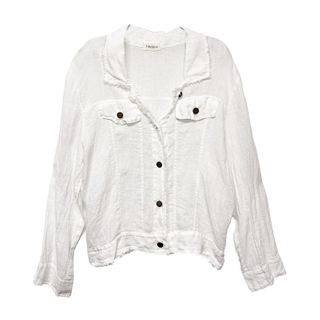 Frederic Linen Frayed Jacket - White