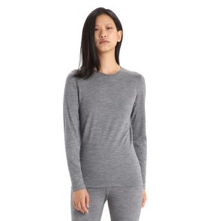 Icebreaker W 200 Oasis Long Sleeve Thermal Womens Top - Gritstone Heather