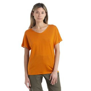 Icebreaker Women's Merino Drayden Reversible Short Sleeve Top - Earth