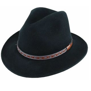 Avenel Johnny Wool Felt Safari Hat - Black