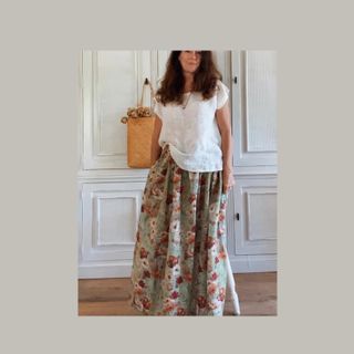 Kloth Layla Skirt - Sage Poppies
