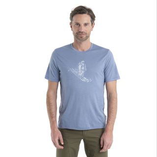 Icebreaker Men's Merino 150 Tech Lite Ii Tee Skiing Yeti - Kyanite