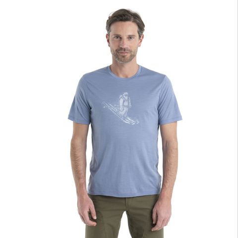 Icebreaker Men's Merino Tech Lite Ii Short Sleeve Tee Skiing Yeti - Kyanite