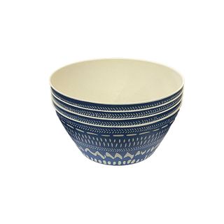 Frankie And Me 14cm Bamboo Bowls 4pk - Geo