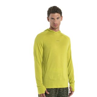 Icebreaker Men's 125 Cool-lite Merino Long Sleeve Hoodie - Bio Lime