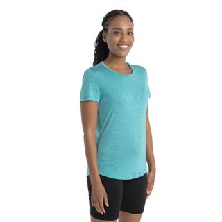 Icebreaker Women's Merino Sphere Ii Short Sleeve Tee - Flux Green Heather