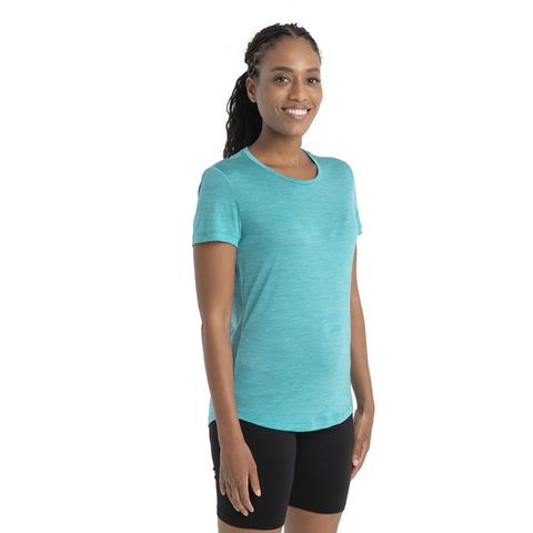 Icebreaker Women's Merino Sphere Ii Short Sleeve Tee - Flux Green Heather