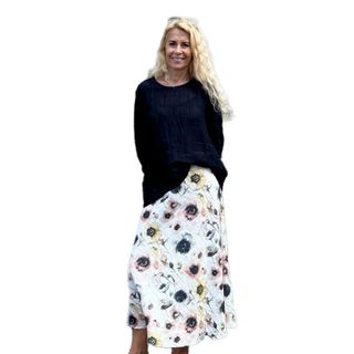 Jiva Maxi Linen Prudence Skirt - Watercolour