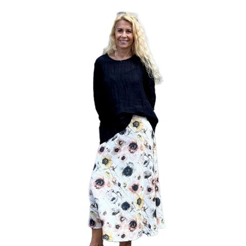 Jiva Maxi Linen Prudence Skirt - Watercolour