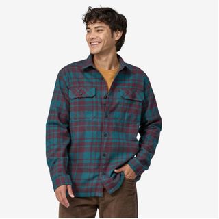 Patagonia Long Sleeved Organic Cotton Midweight Fjord Flannel Shirt - Belay Blue