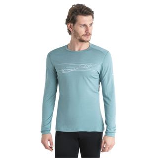 Icebreaker Men's Merino 200 Oasis Long Sleeve Crew Neck Thermal Top - Ski Cloud