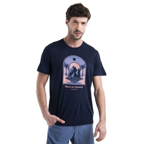 Icebreaker Men's Merino 150 Tech Lite Iii T-shirt Mountain Gateway - Midnight Navy