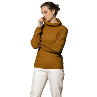 Noble Wilde Women's Moss Stitch Cowl  Jumper - Tahiti