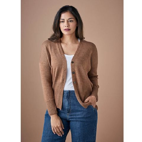 Uimi Edith V Neck Cardigan - Gingerbread