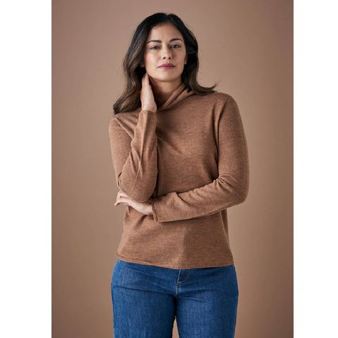 Uimi Rollo Roll Neck Top - Gingerbread