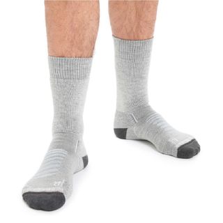 Icebreaker Men's Crew Hike - Heavy Cushion - Blizzard Heather / Snow