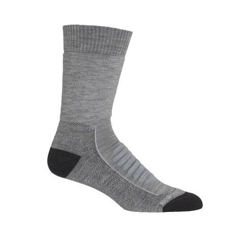 Icebreaker Men's Crew Hike - Heavy Cushion - Blizzard Heather / Snow