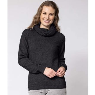 Noble Wilde Women's Polo Neck Sweater - Charcoal