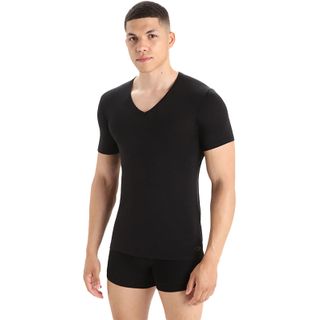 Icebreaker Men's Anatomica Short Sleeve V-neck - Black