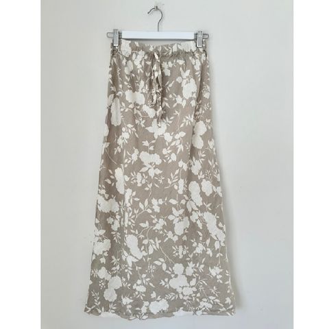 Frockk Women's Linen Anthea Skirt - Natural Floral