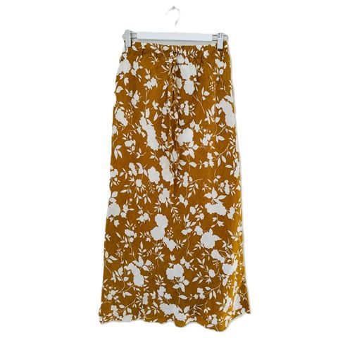 Frockk Women's Linen Anthea Skirt - Tumeric Floral