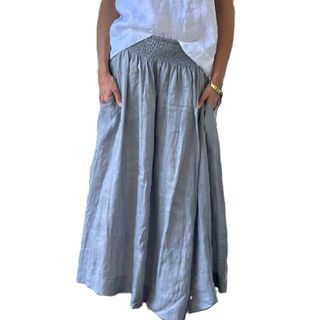 Frockk Women's Linen Lulu Skirt - Pewter