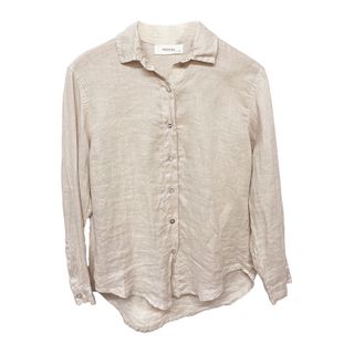 Frockk Women's Linen Eliza Shirt - Almond