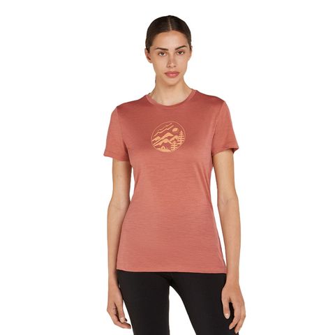 Icebreaker Women's Merino Tech Lite Short Sleeve Camping Circle - Cedar