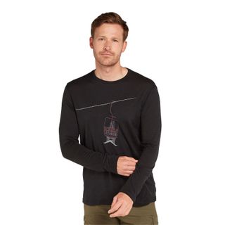 Icebreaker Men's 150 Tech Lite Long Sleeve Bear Lift - Black