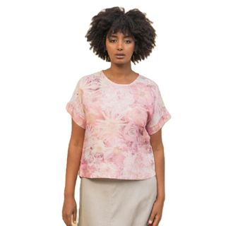 Harriet Jane Linen Shirt - Dahlias And Roses