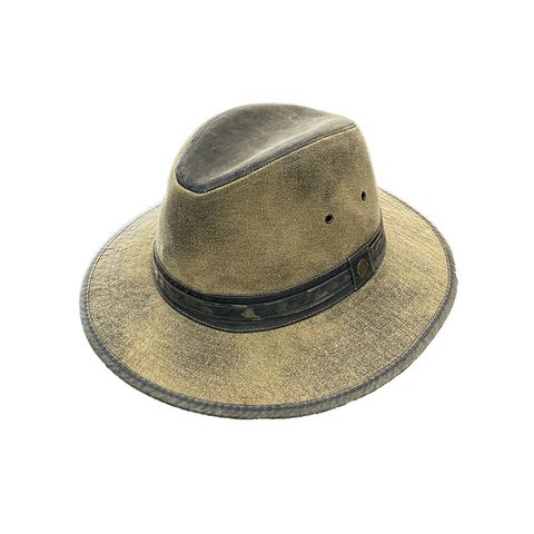 Avenel Cane Washed Cotton Safari Hat - Natural