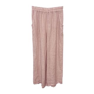 Cindy G Wide Leg Linen Pants - Pink