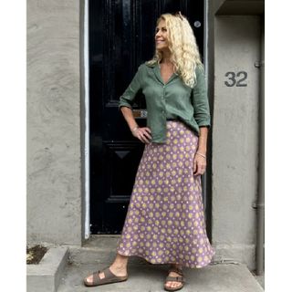 Jiva Maxi Linen Prudence Skirt - Daisies