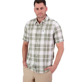 Swandri Men's Greerton Short Sleeve Shirt - Olive Grid