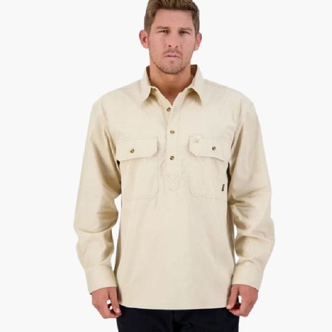 Swanndri Men's Bendigo Closed Front Work Shirt - Bone