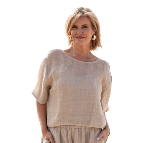 Eadie Women's Olivia Linen Top - Natural