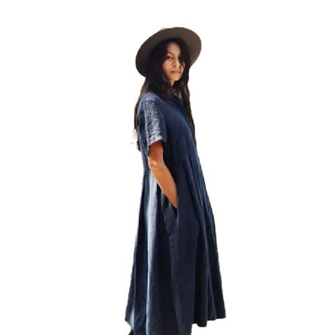 Montaigne Vianne Linen Dress - French Navy