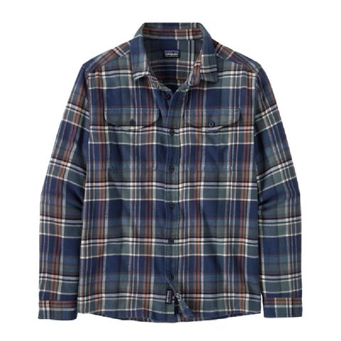 Patagonia Long Sleeved Organic Cotton Midweight Fjord Flannel Shirt - New Navy