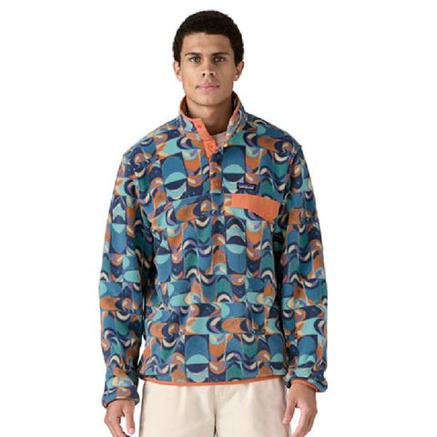 Patagonia Men's Lightweight Synchilla Snap-t Pullover - Swallowtail Geo: Still Blue