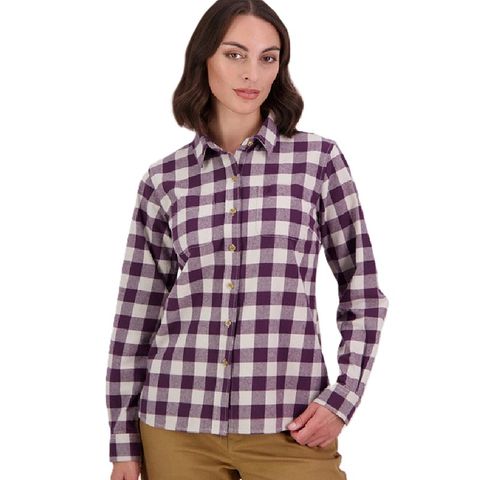 Swandri Women's Taranaki Shirt - Dark Plum / Pumice